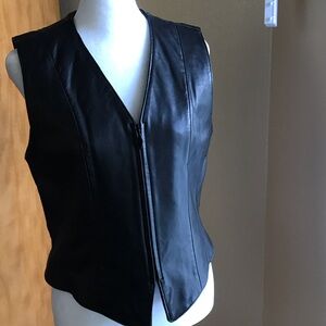 Jacqueline Ferrar Black Leather Vest